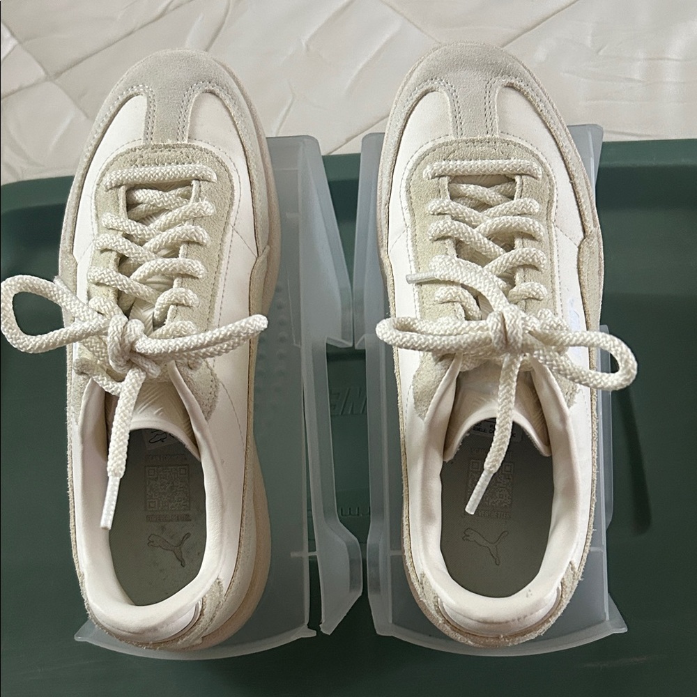 Puma Beige and Off-White Sneakers